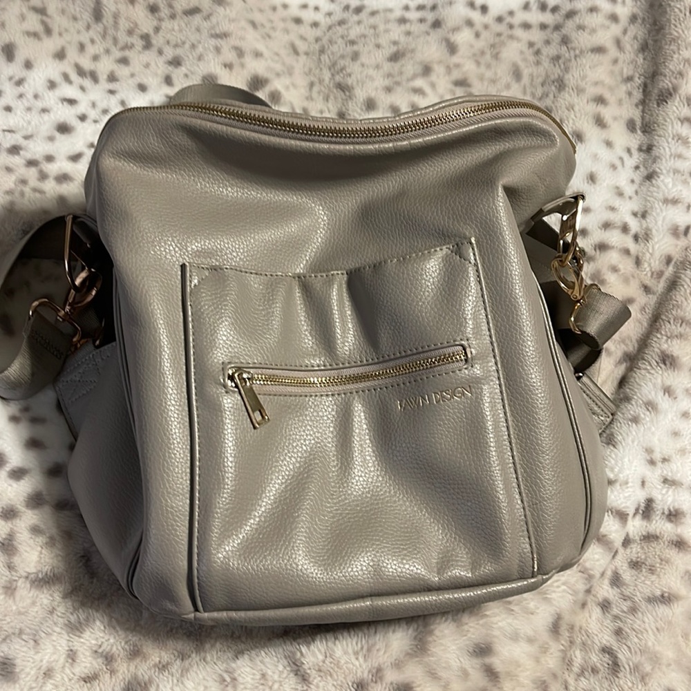 Fawn design diaper bag in gray